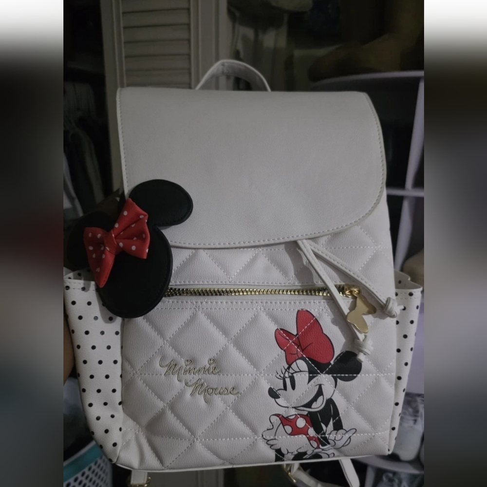 Primark Minnie Mouse Quilted White Backpack